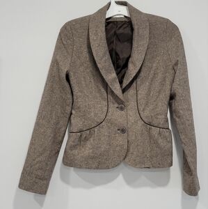 Oarsay Women's Wool Blend Two button Pockets Classy Blazer Jacket Size M